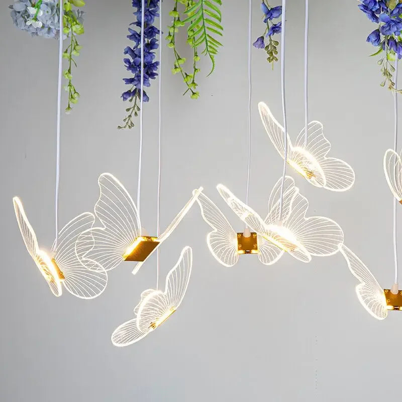 Guirlande lumineuse rose papillon chambre