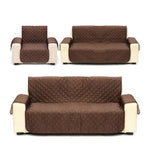 housse canapé marron quiltée réversible anti dérapante 100 polyestère moderne
