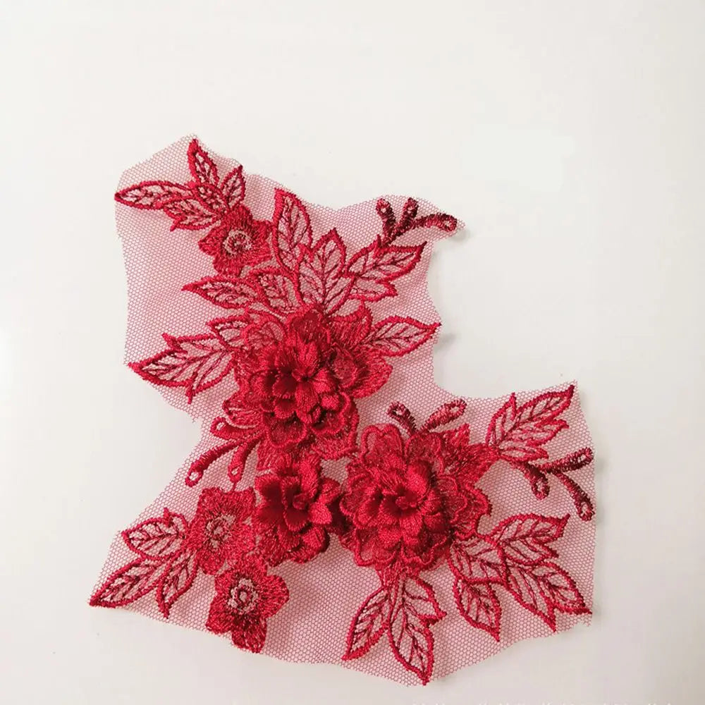 applique textile fleurs brodées doré clair mariage tissu microfibre 3d opaquement broderie fine