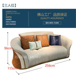 canapé moderne forme bois texturé coussins décoratifs beige orange bleu rose
