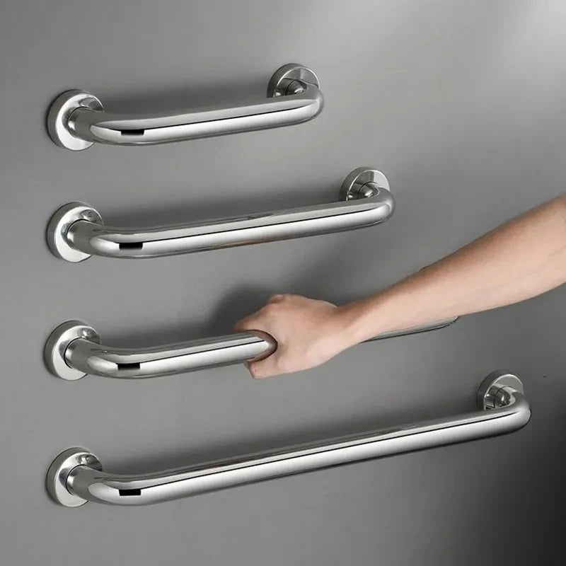 Poignée sécurité argentée moderne acier inoxydable lisse salle bain