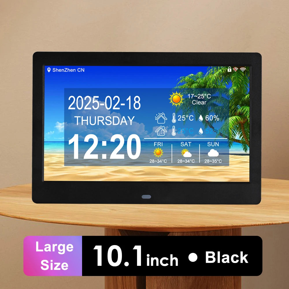 tablette numerique noire moderne wifi bluetooth mp3 horloge calendrier 10.1 pouces pouces
