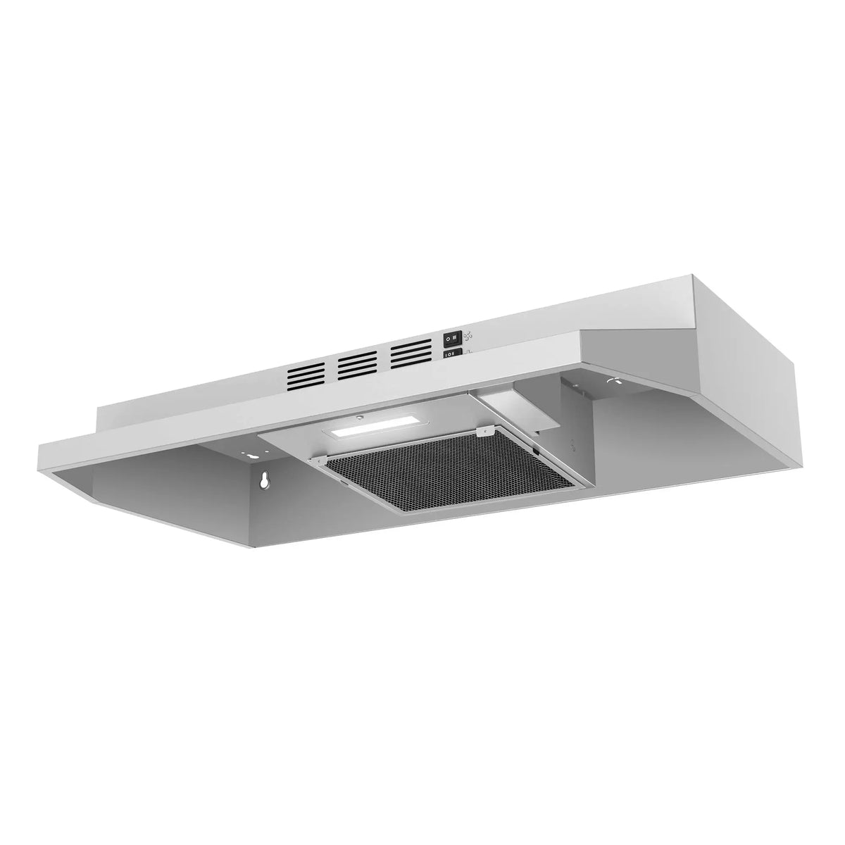 hotte cuisine acier inoxydable 280 cfm vitesses led argentée moderne easy clean
