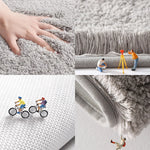 tapis bain gris clair poilu duveteux antidérapant polyester moderne salle bain toilette rectangle