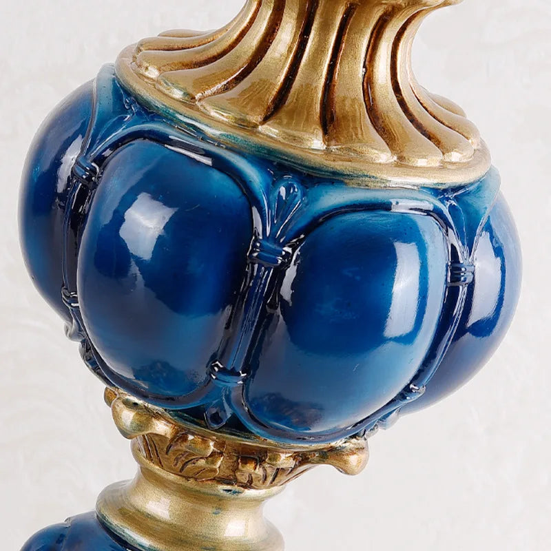 lampe table classique bleu or transparentes abat jour velours vintage chambre coucher européenne moderne