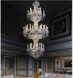 lustre doré cristal strass classique transparent salon chambre restaurant villa