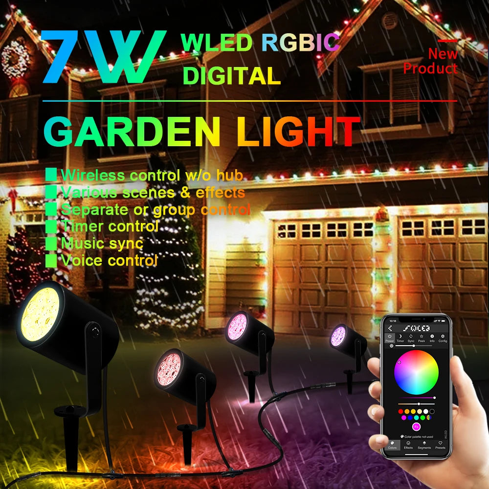 projecteur jardin led noir ip66 moderne câble contrôleur facileextérieur