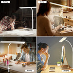 lampe led flexible réglable noir blanc moderne minimaliste interrupteur bouton poussoir