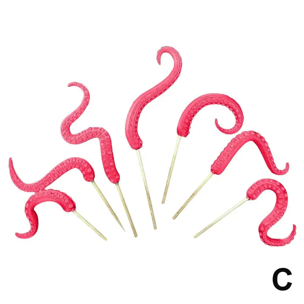 décoration créative tentacules marin résine noir bleu rouge vert points blancs