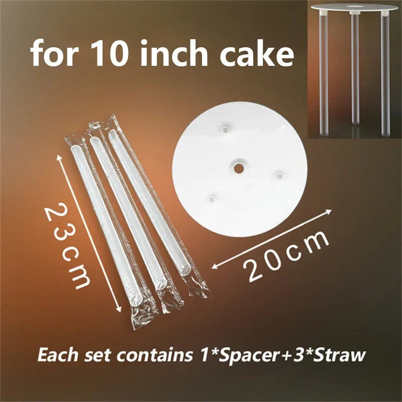 supports gâteau transparents modernes tailles différentes 12 16 20cm barres verticales inclusecake standmulticouchesdiy