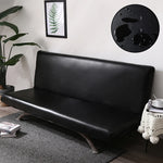 Housse pour canapé clic clac en cuir synthétique noir extensible