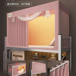 rideau lit filet anti moustiques bleu marine beige uni moderne opacité intégré dormir confortable