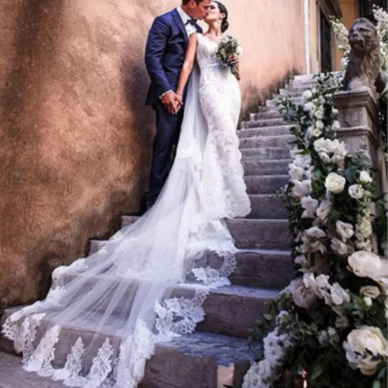 voile mariage blanc dentelle deux couches élégant opacité bordure dentelée fixation femme adulte