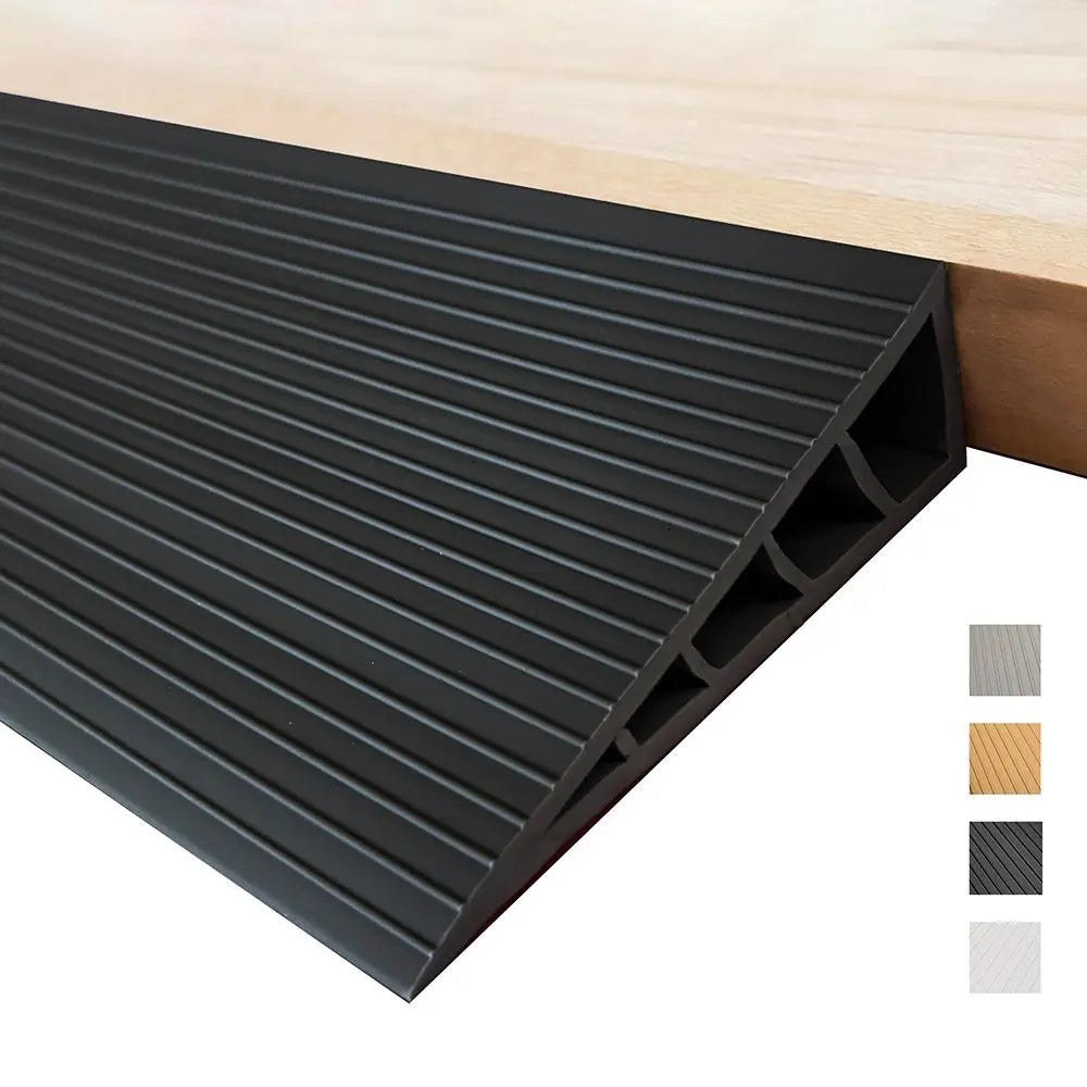 tapis seuil noir rayures moderne adhésif pvc imperméable maison entrée
