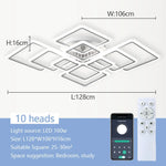 plafonnier led moderne minimaliste blanc carrés superposés éclairage quotidien télécommande application mobile