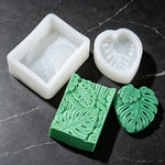 moule silicone feuille monstera savon bougie palmier tropical décoration bain artisanal botanique fini