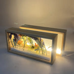 boîte lumineuse transparente moderne bois naturel blanc câble usb 26cm 13cm 6cm