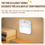 veilleuse horloge nuit led blanc moderne adhésif interrupteur tactile réglage mouvement auto