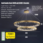 suspension lumineuse moderne or noir strass circulaire chambre salon led