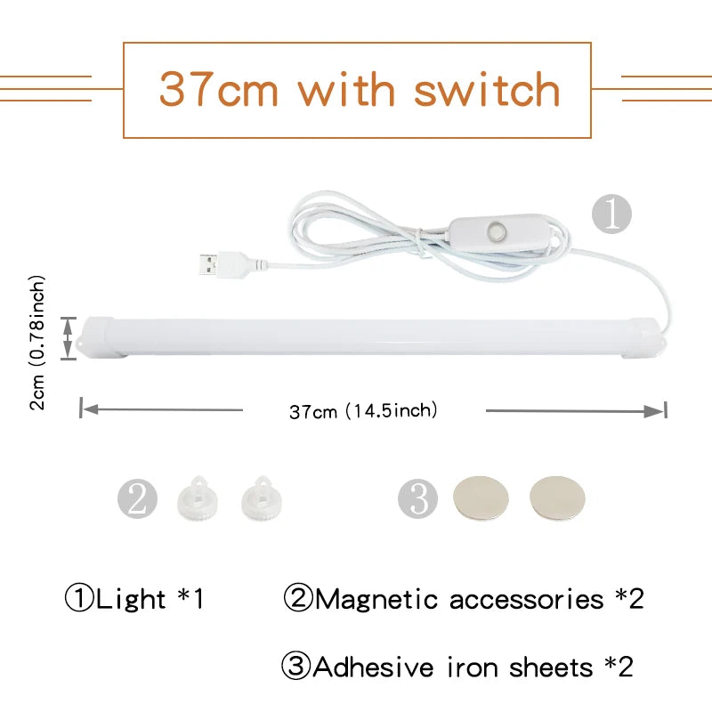 lampe led aimantée usb moderne blanc mat 32cm 5v warm white light
