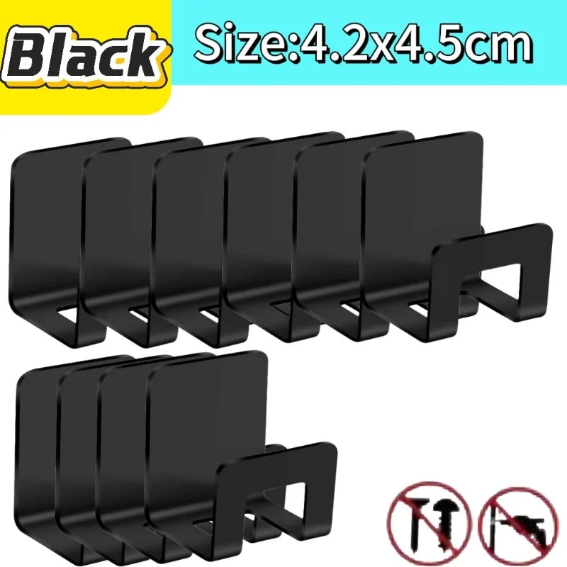 support rangement universel moderne adhésif argenté noir couteaux grattoir ciseaux brosse planche découpe couvercle