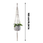 sac plante suspendu macramé blanc boho artisanal pot fleurs blanc