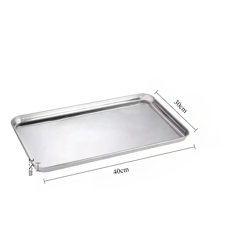 plateau rangement moderne acier inoxydable plat argenté lisse cuisine serveur