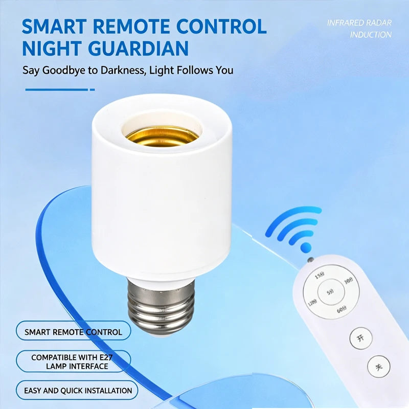 adaptateur lampe e27 télécommande sans fil minuterie moderne blanc métal