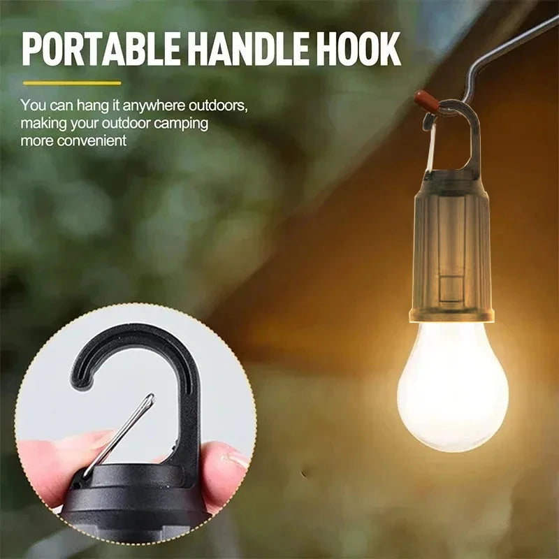 lampe led solaire camping portable noire blanche transparente moderne pratique crochets câble