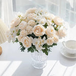 bouquet fleurs artificielles violet rose blanc classique intérieur décoration maison événement anniversaire mariage