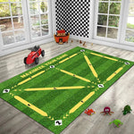 tapis entraînement football antidérapant pliable gazon synthétique motifs graphiques vert blanc jaune ludique sportif