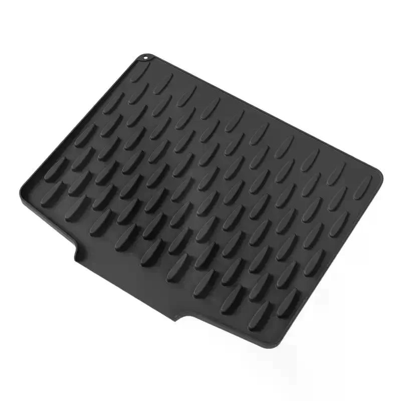 tapis cuisine vert foncé rayures noires moderne antidérapant drainage efficace assaisonnement vaisselle silicium
