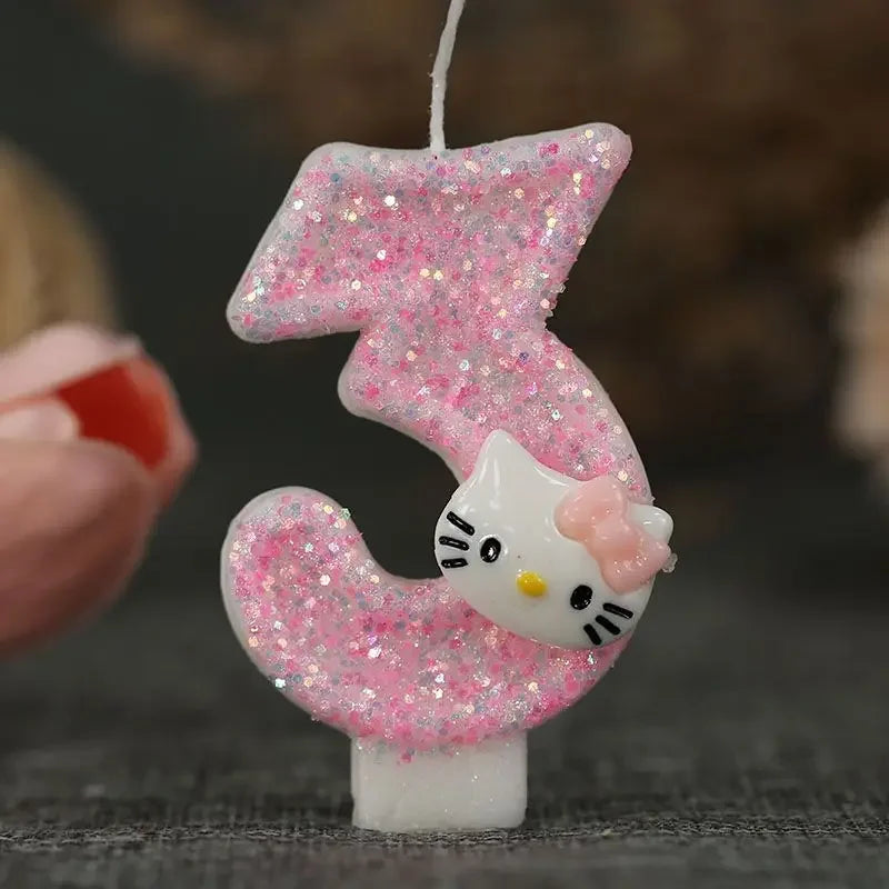 bougies forme chat pailletées rose pâle blanc mariage anniversaire décoratives enfantines