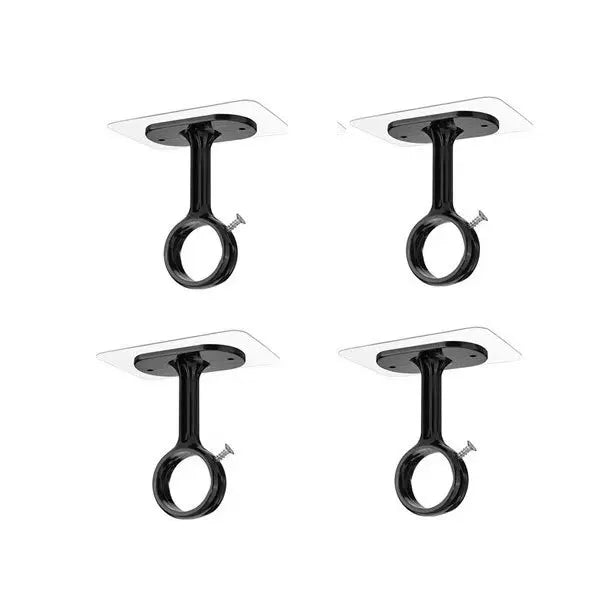 tige rideau noire moderne adhésif vis clips fixations 10mm diamètre