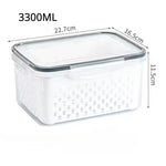 organisateur réfrigérateur paniers blanc perforations noires transparents moderne poignées détachables 850ml 1750ml 3300ml