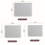 tapis cuisine gris rayures moderne adhésif assiettes cuillères verre bol 55x45cm 45x40cm