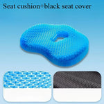 coussin siège bleu réseau hexagonal contemporain amovible lavable doux confortable ergonomique multifonctionnel