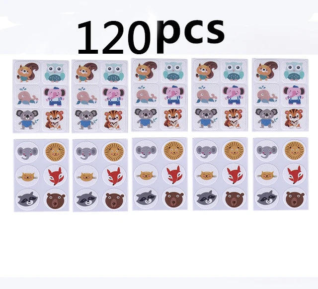sticker répulsif moustiques autocollant naturel multicolore animaux dessin animé adhésif réutilisable enfants protection maison