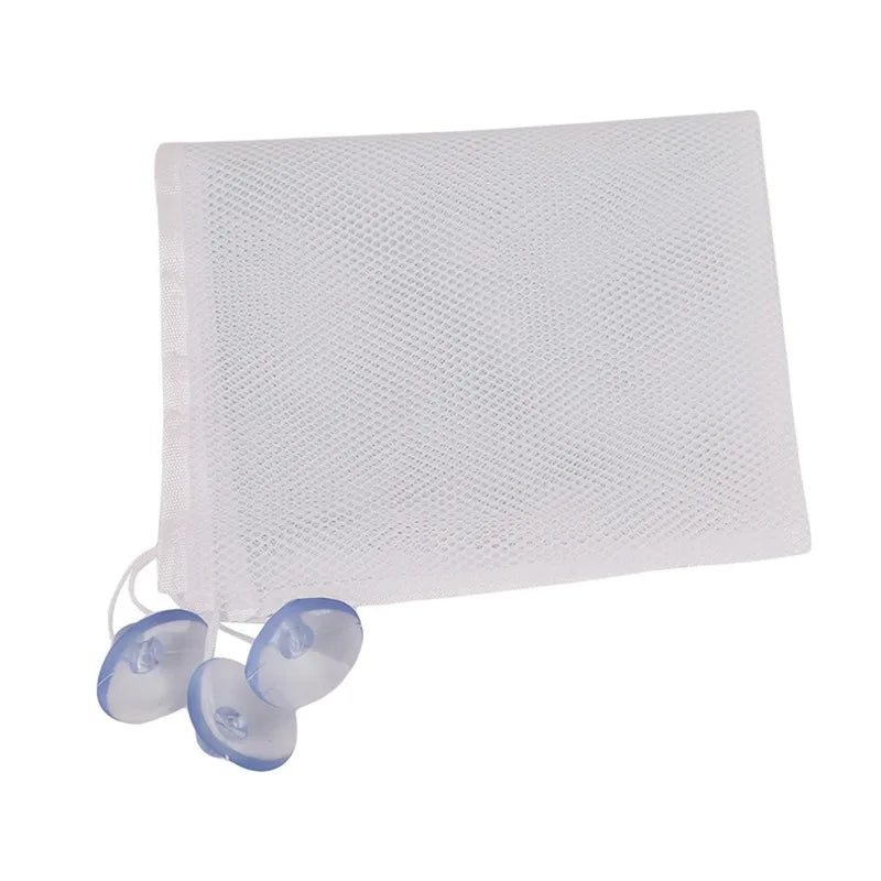 sac rangement pliant bain jouets suspendu ventouses couleurs vives maille transparent enfantin