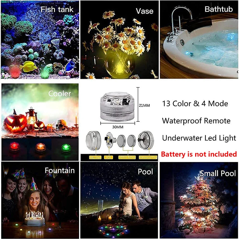 lumière led sous marine transparente moderne piscine halloween décoration fête mariage