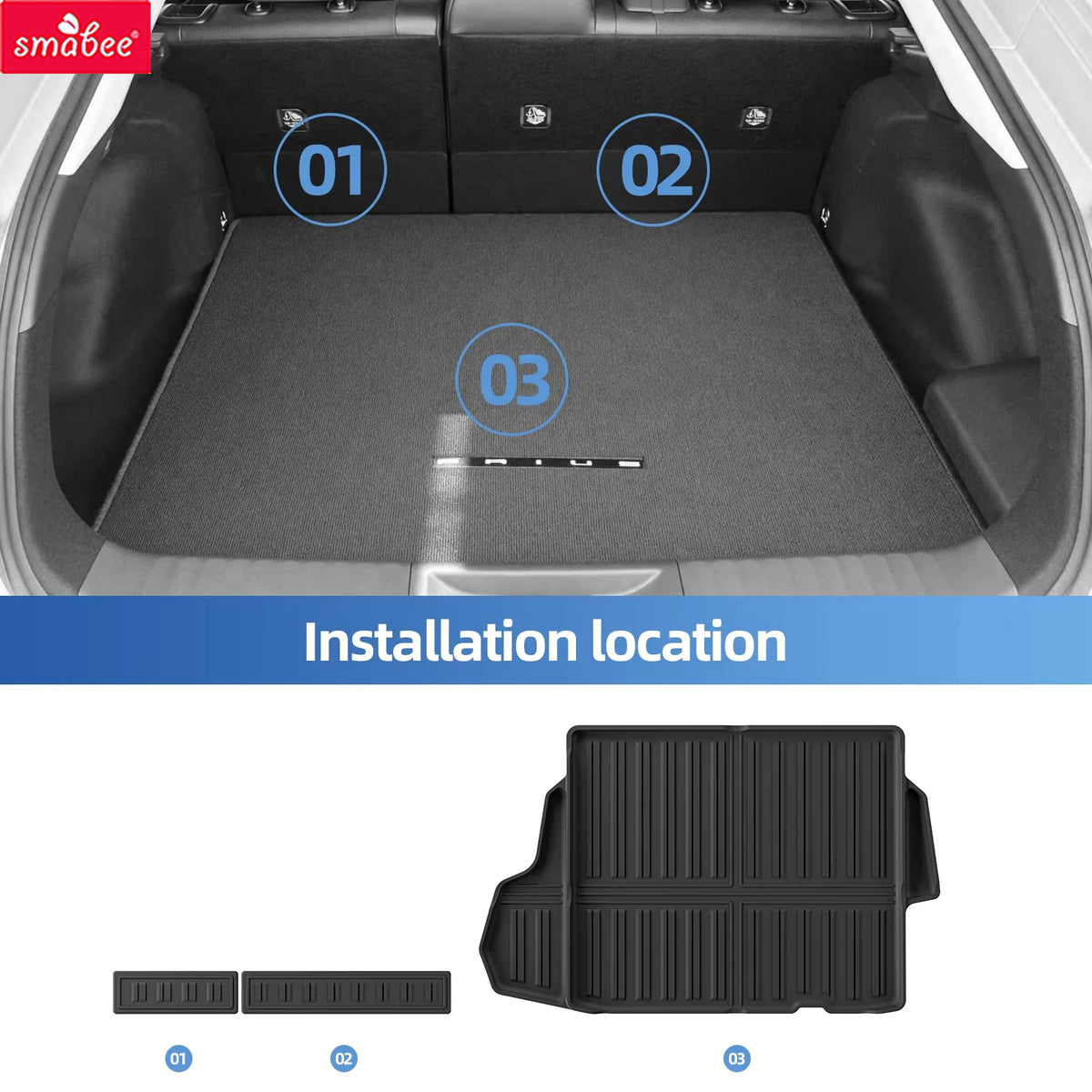 tapis sol voiture noir rayures horizontales moderne tpe avant arrière