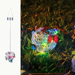 boule lumineuse décorative moderne transparente papillons colorés extérieur led autoinstallation jardin
