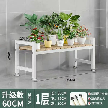étagère métal bois plantes balcon intérieur extérieur moderne industrielle roulettes pots fleurs verte
