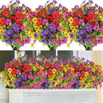 plantes artificielles fleurs multicolores moderne décoration extérieure rouge jaune violet rose