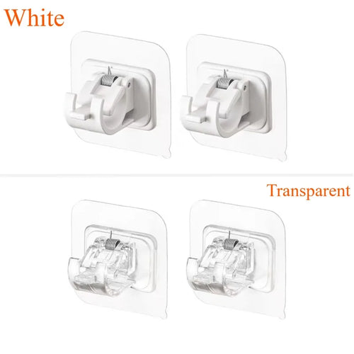 clips universels support barre rideau adhésif transparent fixation murale accessoires maison moderne réglable