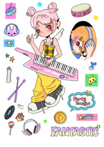 sticker collection pop musiciennes rétro candy colors vinyl stickers anime inspiré