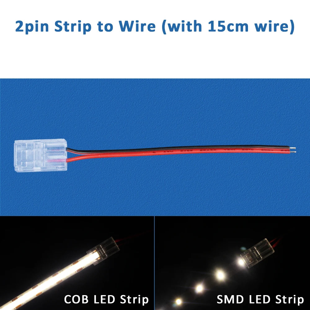 connecteurs led rubans flexibles transparents clips broches 12v 24v certifiés ul rohs
