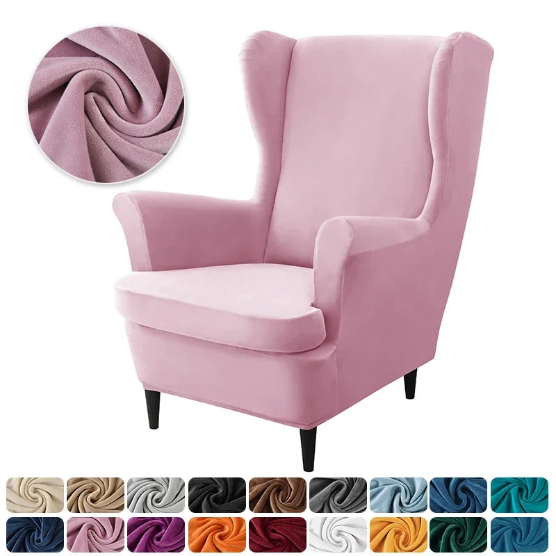 housse fauteuil oreilles velours extensible repose pied salon salon chambre