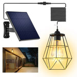 lampe solaire industrielle panneau solaire noir ampoule dorée clips facile led rechargeableextérieurintérieur