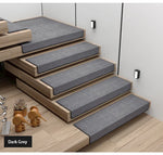 tapis antidérapant gris bois clair moderne texturé escalier 26x75cm 30x100cm